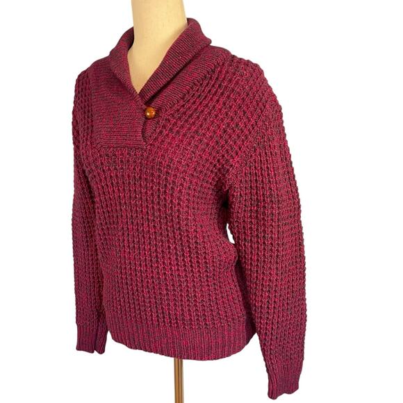 Woolrich Vintage 90’s Women's Rolled Collar Wool Blend Fuchsia Sweater Medium - Picture 3 of 6